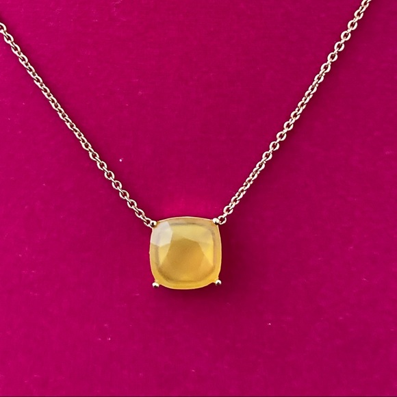 kate spede Necklace | Gold Tone & Yellow Stone | Size L 7" | Brand New No Tages - Picture 2 of 4